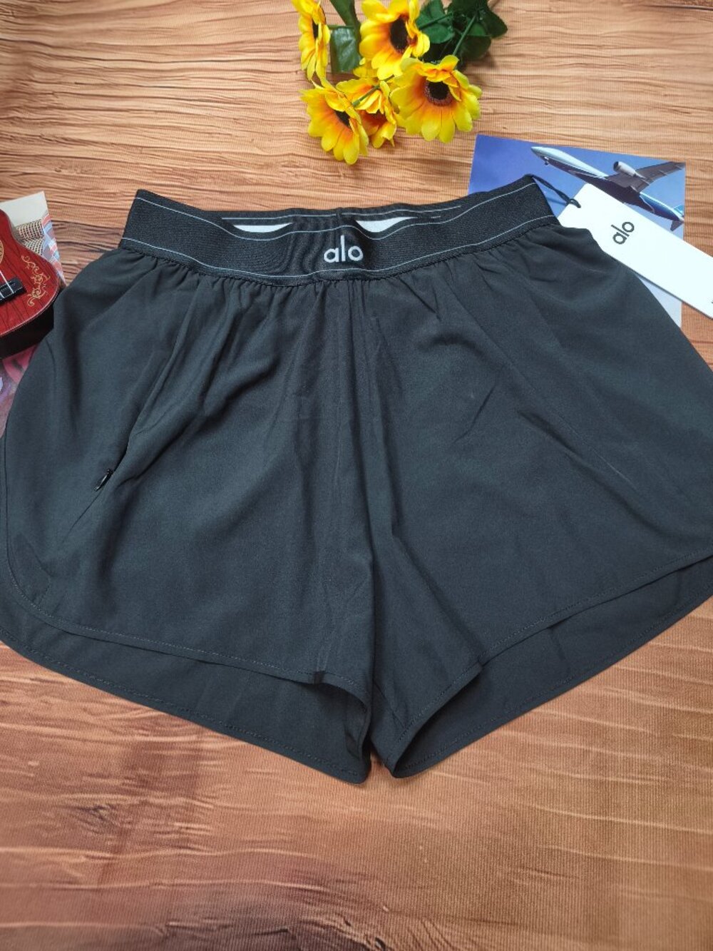NWT Alo Yoga Summer Sporty Black Shorts🏸Fitness Tenniscore Athleisure Daily⚾